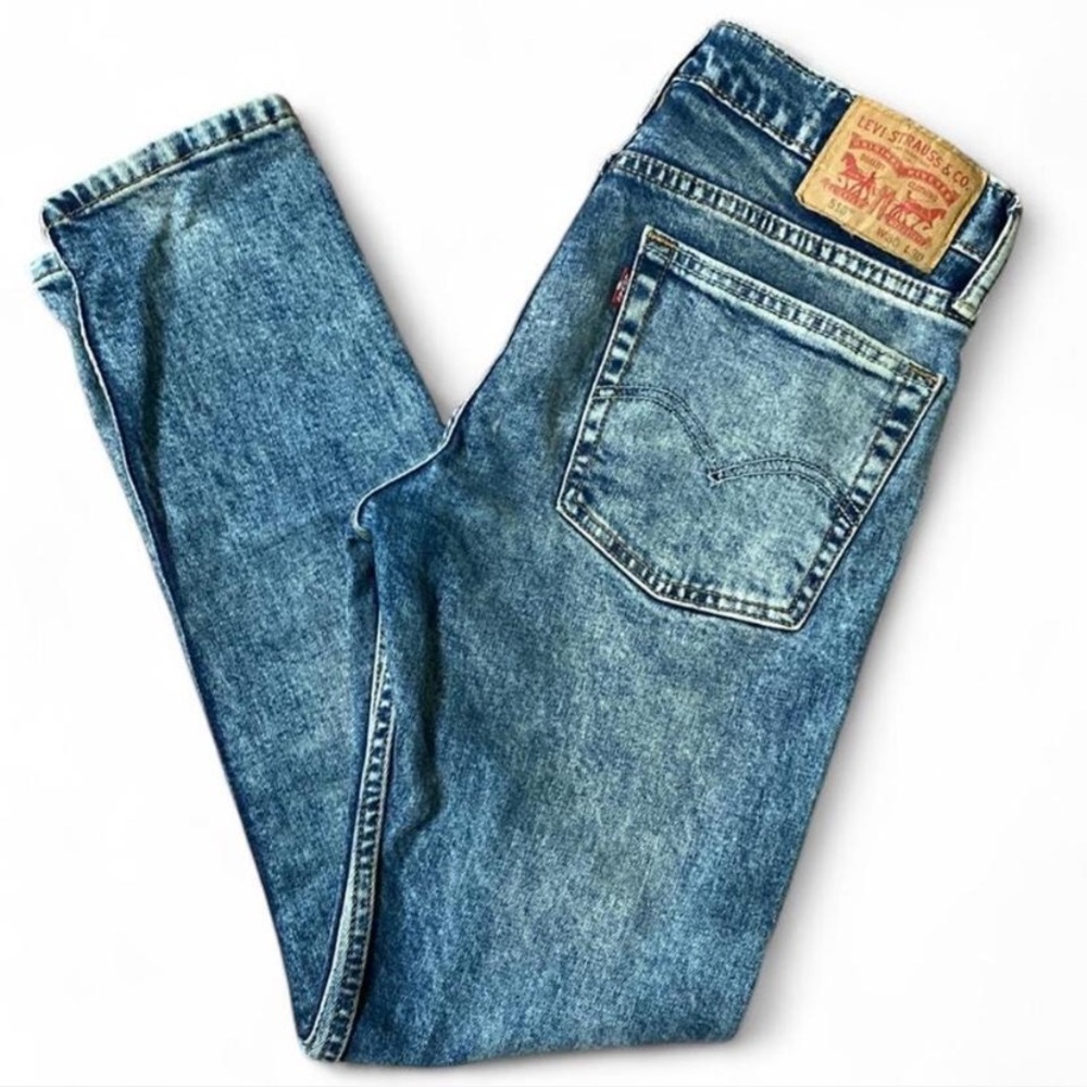 Levi’s Acid Wash Denim Blue Skinny Jeans in Mens Size 30 x 30 - Picture 3 of 5